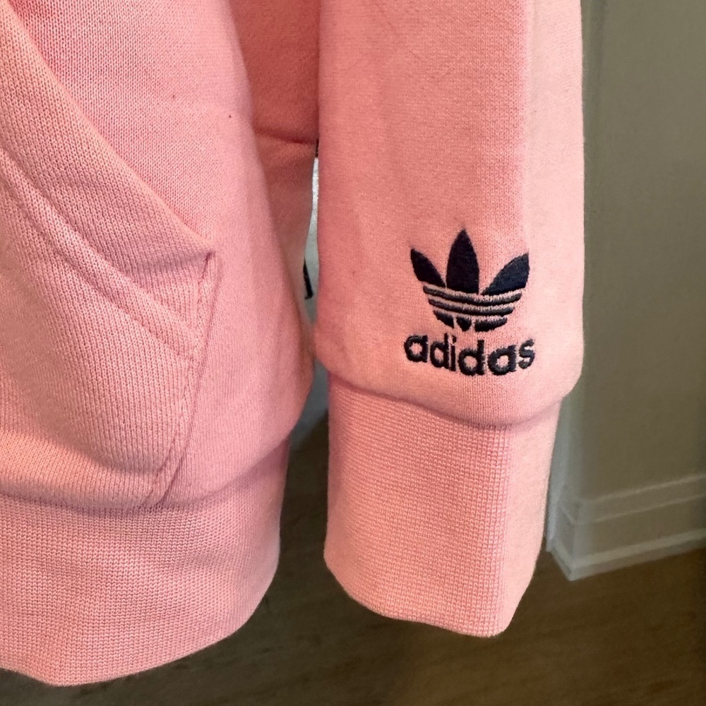 Men's Adidas Originals Pink Logo Loose Fit Hoodie - Size XL - Picture 12 of 16